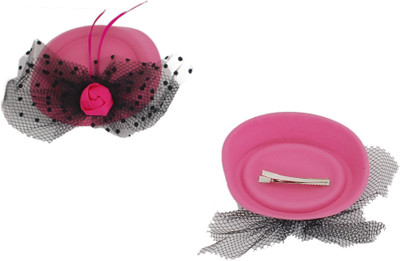 

Ryna Big Hat European Style Hair Accessory Set(Pink)