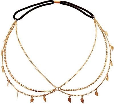 

Crunchy Fashion Leaves Drop Hair Chain(Gold)