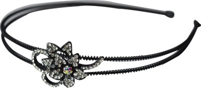 

Glitters Online Glitters Blackish Silver Colour American Diamond Head Gear Head Band Head Band(Silver)