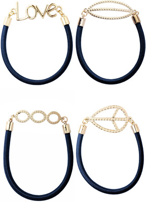 

20 Dresses Navy Blue Love And Peace Rubber Band(Blue, Silver)