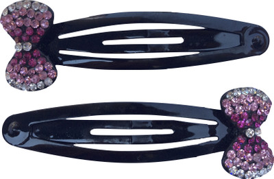 

B-Fashionable Bow Rhinestone Tic Tac Clip(Pink, Black)