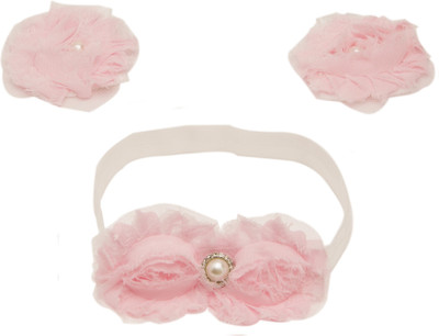 

NeedyBee Infant Barefoot Sandals and Headband Combo Hair Accessory Set(Pink)