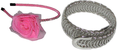 

GD Pink Floral with Bracelet Hair Accessory Set(Multicolor)
