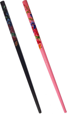 

CraftEra Wooden Stick Hair Pin(Black, Pink)