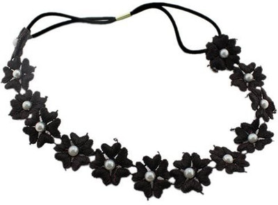 

BONAMART BONAMART� TM Black New Arrival Pearl Flowers Elastic Hair Head Hand Hoop Accessory Tie Hairbands Headbands Turban For Lady Women Girls Head Band(Black)