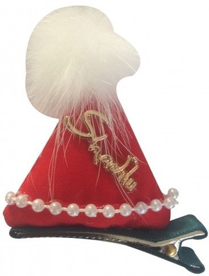 

NeedyBee Baby Girl Christmas Hat Alligator Hair Clip(Red and White)