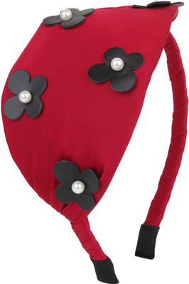 

Fayon Designer Modern Maroon Pearl Flower Hair Band(Maroon)