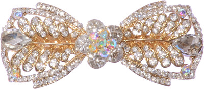 

Mansiyaorange party Wedding casual wear fancy Golden pin accessories Hair Clip(White)