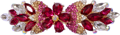 

Mansiyaorange party Wedding casual wear fancy Golden pin accessories Hair Clip(Pink)