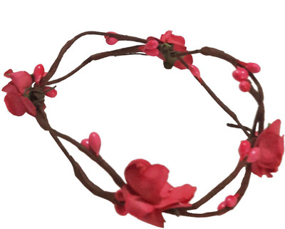

CraftEra Unique Handmade Orange Floral Hand Tiara/Crown for Girls Head Band(Orange)