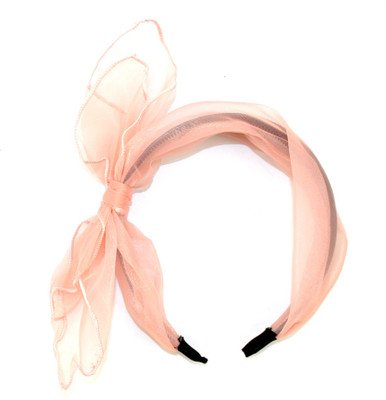 

Blur Sheer Pink Bow Hairband Head Band(Pink)