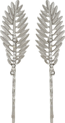 Blueberry Leaf Shaped Hair Accessory Set(Silver)