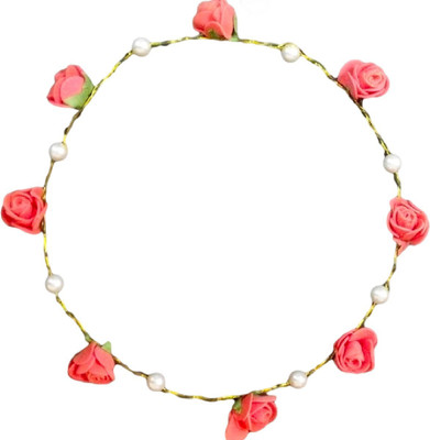 

A&P ENTERPRISES Red flower crown/tiara with precious pearl Head Band(Red)