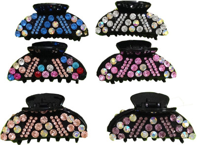 

GRACE FASHION VILLA Set of 6 American Diamind Hair Clip(Multicolor)
