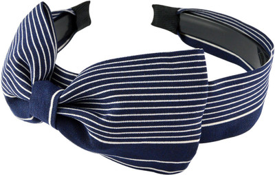 

Sarah Striped Bow Hair Band(Blue)