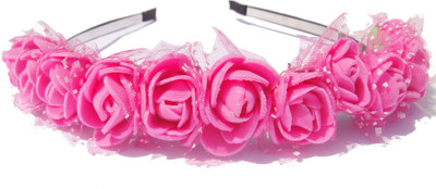 

FNB Metal Garland Dark Pink Floral Hairband Hair Band(Pink)