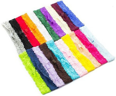 

LIKA SUPPLY LLC JLIKA Baby Girl Lace Fashion Interchangeable Headbands 1 inch Wide Headwrap - 20 Pack Head Band(Multicolor)