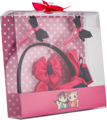 

Babies Bloom Baby Girl Hair Band Dark Pink (Set Of 5) Hair Accessory Set(Pink, Blue)