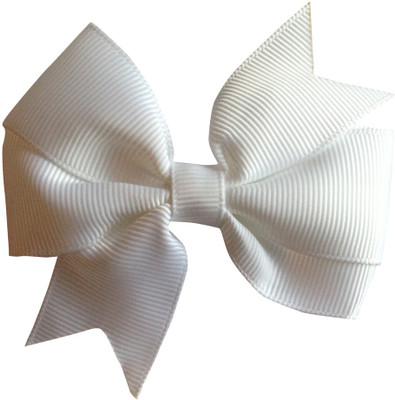 

AkinosKIDS smart double bow know hair accessory in white color for stunnig grip Hair Clip(White)