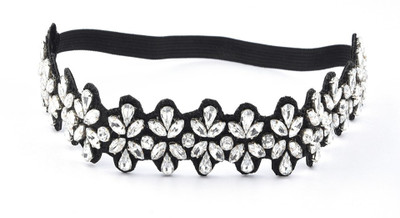 Trinketbag Black Statement Stretchable Hair Band(Black, White)