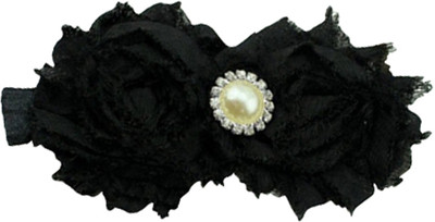 

AkinosKIDS Newborn Flower Pearl comfortable Diamond Head Band(Black)