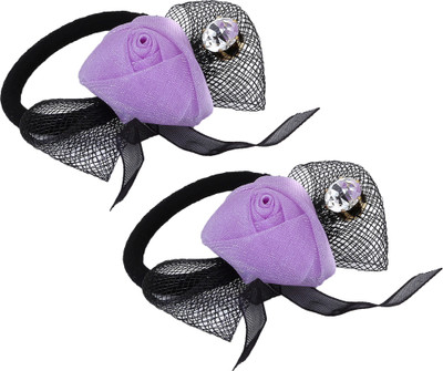

Sanjog Flourish Purple Stone Pony Band/Hair Band For Kids/Women Rubber Band(Purple)