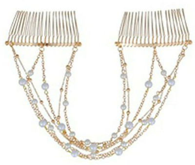 

Creative India Exports Multistrand Decorated Pearl Hair Chain(Gold)
