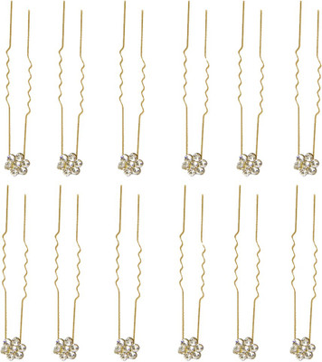 

Chooz Designer Studio Gold (Pack Of 12) Hair Clip, Hair Chain, Hair Accessory Set, Hair Pin, Bun Clip(Gold)