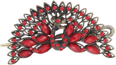 

Pink Rose Mayur Charm Hair Clip(Red)