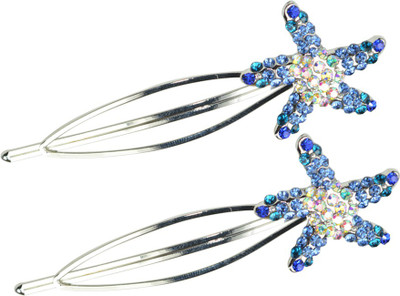 

Glitters Online Blue Colour American Diamond Hair Pin(Blue)