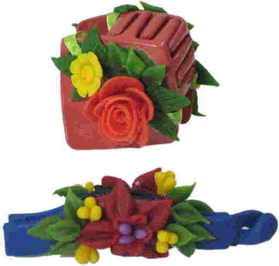 

Advanc Hotline Porcelain clay work fancy hair clutcher (Combo of 2) Hair Clip(Multicolor)