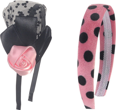 

Sagunya Exclusive Combo Hair Band(Pink, Black)