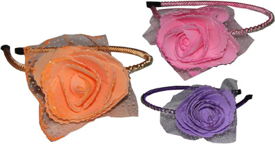 

Juhi Pink, Purple & Orange Floral Hairbands Hair Accessory Set(Multicolor)