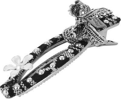 

Fayon Chic Stylish Silver Antique Fish Style Black Hair Pin(Gold)