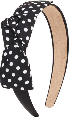 Fayon Fashion Statement Black Polka Dot Bow Hair Band(Black)