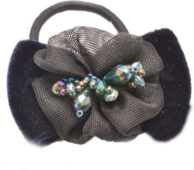 

Shopaholic Fashion Partywear Bow Hair Band And Rubber Band Combo Hair Accessory Set(Black)