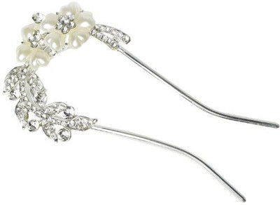 

Leegoal Lovely Vintage Jewelry Crystal Hair Clips Hairpins Hair Clip(White)