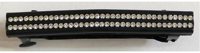 Universal Mart White Stone Studded Hair Clip(Black)