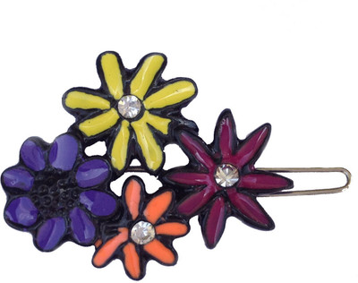 

B-Fashionable Four Flower Multi Colour Wire Clasp Hair Pin(Multicolor)