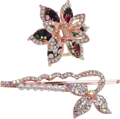 

My DT Lifestyle STONE STUDD LEAF SHAPE CLUTCHER AND METAL Hair Claw, Hair Pin(Multicolor)