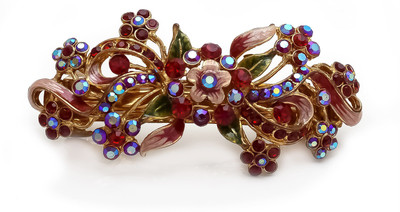 

Be You Red-Blue Stones Work Hair Clip(Red)