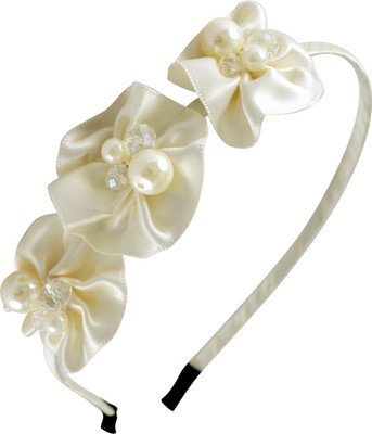 

Sarah Ribbon Floral Hair Band(Beige)