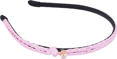

Aaishwarya Pink Braided Single Stone Studded Hair Band(Pink)