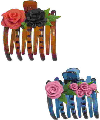 

Advanc Hotline Porcelain clay work fancy banana clip (Combo of 2) Hair Clip(Multicolor)