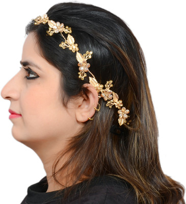 

Mansiyaorange Latest Floral Funky Flexible Foldable Tiarra Hair Pin Hair Accessory Set(Gold)