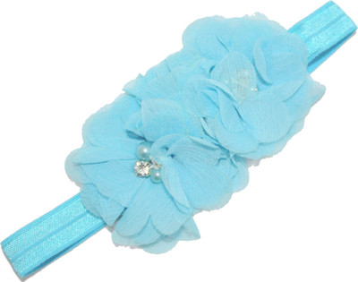 

Mamaboo Sky blue color fancy triple flower stone pattern Head Band(Blue)