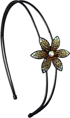 

Glitters Online Glitters Golden Colour American Diamond Head Gear Head Band Head Band(Multicolor)