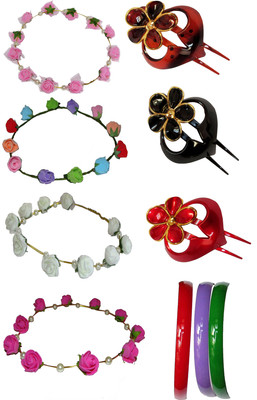 

Diana Floral Style Tiara Hair Accessory Set(Multicolor)