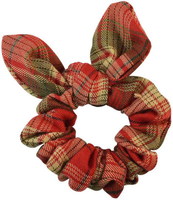 

Sarah Checked Red Fabric Hair Rubber Band for Women Rubber Band(Red)