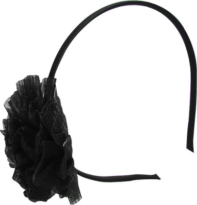black flower hair band